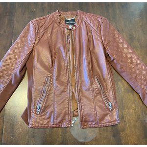 Express Faux Leather Jacket Size L Brown